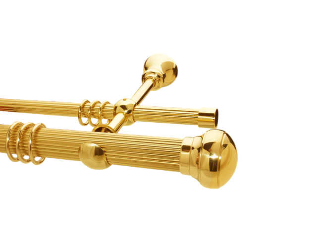 Gardinenstange Messing 35-20 mm Modell Alexander I kanneliert