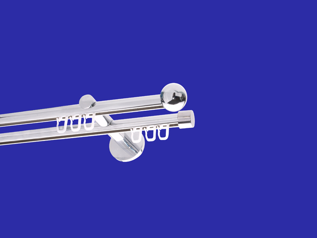 Gardinenstange Innenlauf Chrom glanz Design 16mm Modell Bologna