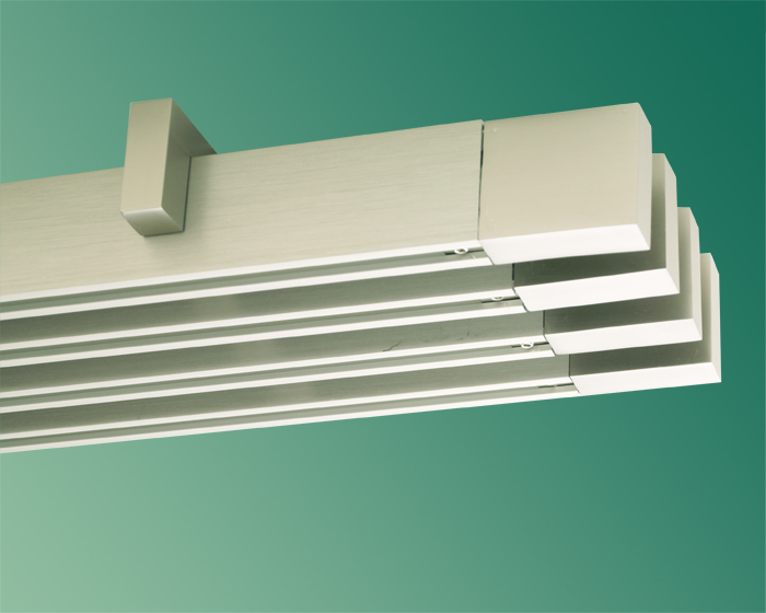 Gardinenstange eckig Tereza Aluminium Edelstahldesign Innenlaufs