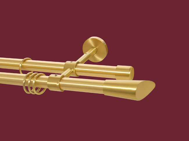 1740_0 Gardinenstange Messing matt doppel. 20 mm Modell Marbella Träger