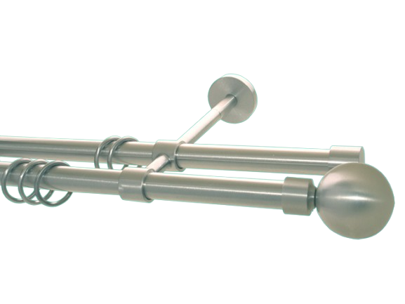 Gardinenstange doppelt Messing massiv Ausführung Nickel matt 20m Gardinenstange doppelt Messing massiv Ausführung Nickel matt 20m