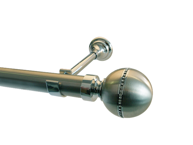 Gardinenstange Edelstahl 30 mm Ø Kugel mit Swarovski Ring Gardinenstange Edelstahl 30 mm Ø Kugel mit Swarovski Ring
