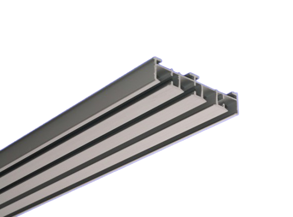 Aluminium Vorhangschiene weiß / silber 4 lauf Aluminium Vorhangschiene weiß / silber 4 lauf