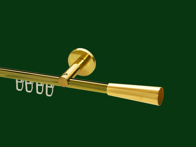 1004_0 Gardinenstange Innenlauf Messing glanz Design 16mm Modell Luna