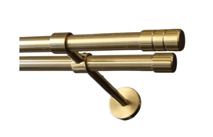 Gardinenstange Messing matt 20 mm dppl. Modell Jolly Träger geschlossen Gardinenstange Messing matt 20 mm dppl. Modell Jolly Träger geschlossen