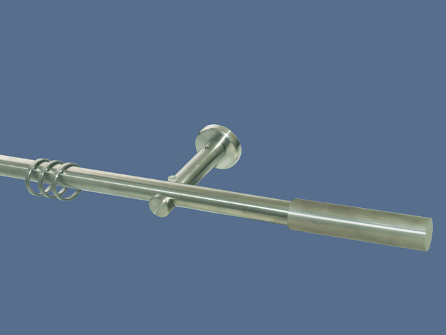 1777_0 Gardinenstange Edelstahl Rundrohr 16mm Zylinder Träger offen