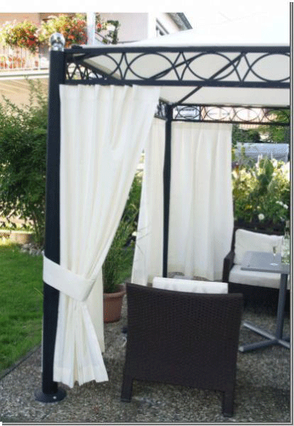 Outdoor Vorhang Poros nach Maß auf Pavillon 