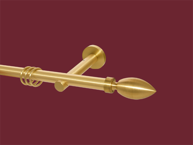 132_0 Gardinenstange Messing massiv matt 20 mm Modell Träne offen