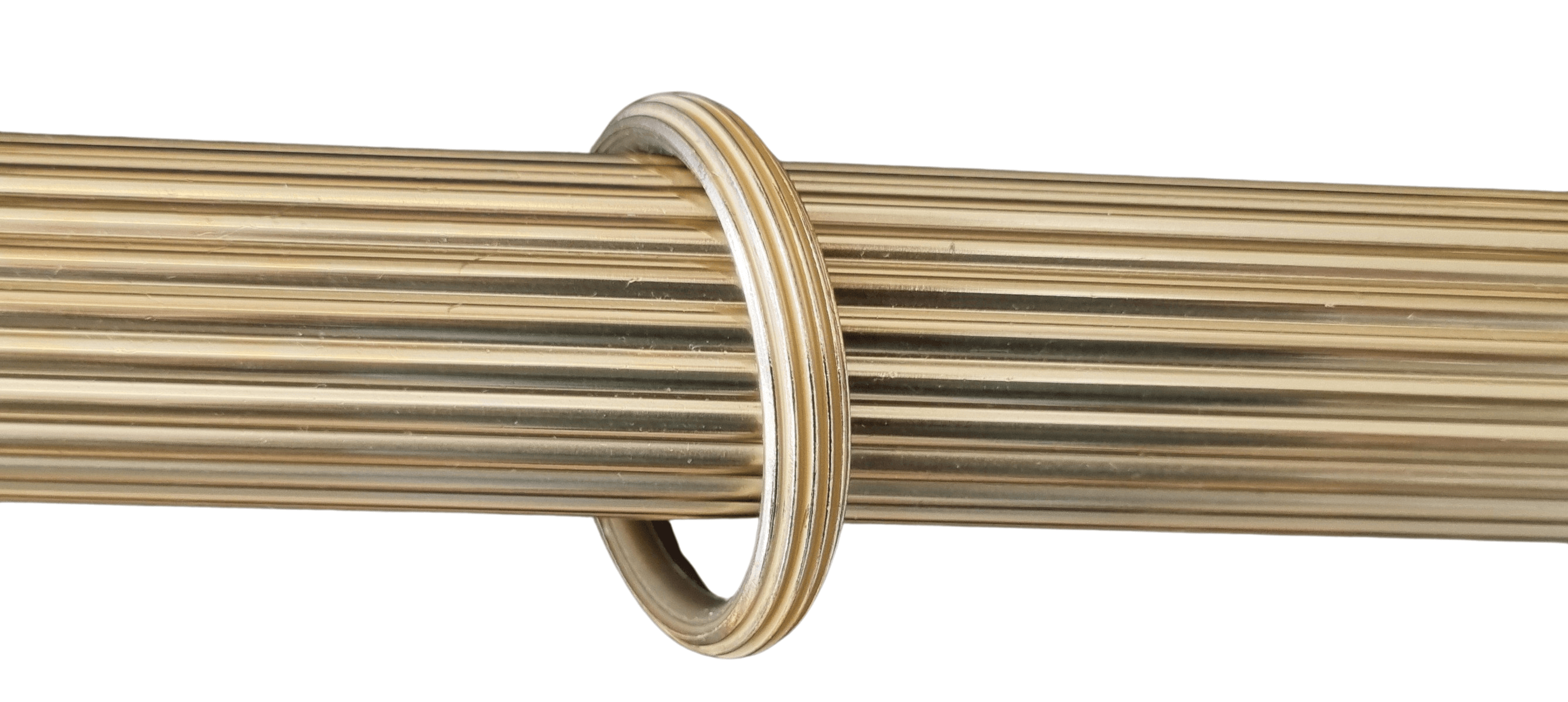 Gardinenringe gerillt Messing glanz mit Gleiteinlage 42-55 mm