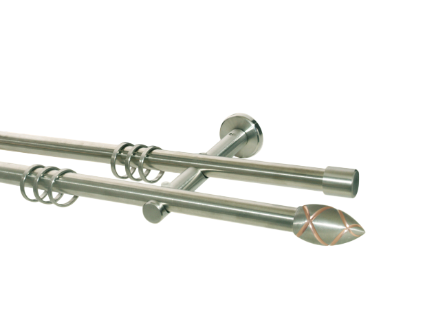 Gardinenstange Edelstahl Rundrohr 16mm Träne mit Kupfer doppellä Gardinenstange Edelstahl Rundrohr 16mm Träne mit Kupfer doppellä