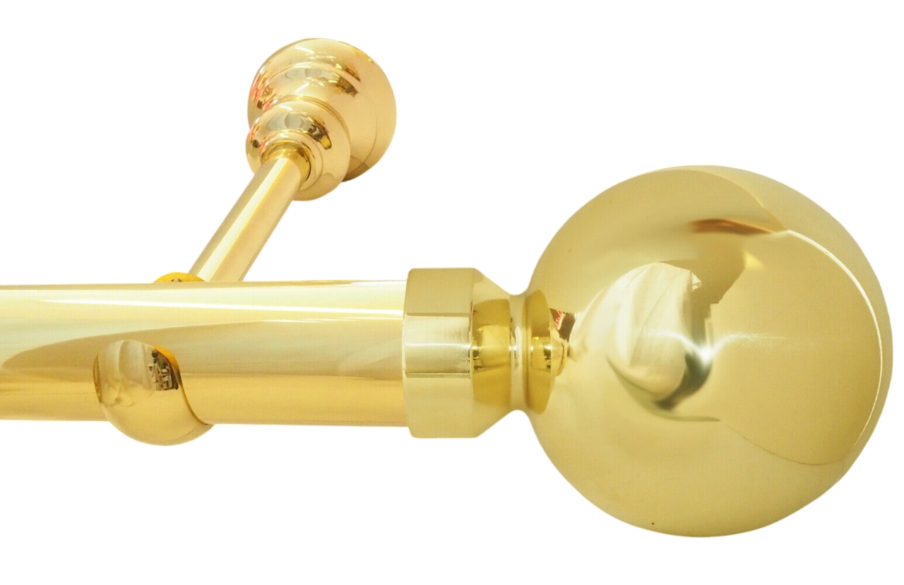 Gardinenstange Vorhangstange Messing glanz massiv 50 mm Schloss Interieur Kugel