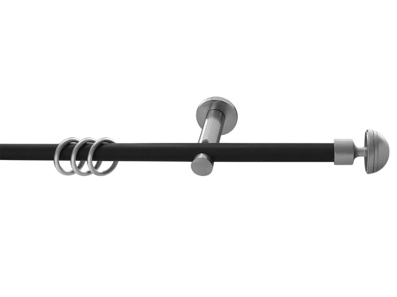 Gardinenstange Nickel schwarz/Edelstahloptik 16 mm Modell Halbku Gardinenstange Nickel schwarz/Edelstahloptik 16 mm Modell Halbku