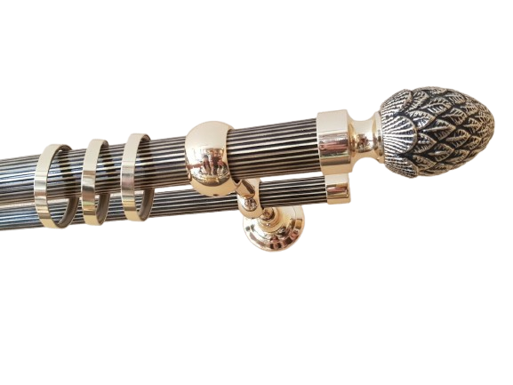 Gardinenstange 30/20 mm dppl. Messing Bellona