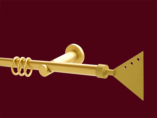 1150_0 Gardinenstange Messing matt Design 16mm Modell La Palma