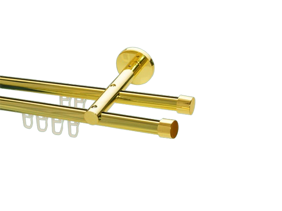 Gardinenstange Innenlauf Messing glanz Design 16mm Modell Kappe Gardinenstange Innenlauf Messing glanz Design 16mm Modell Kappe