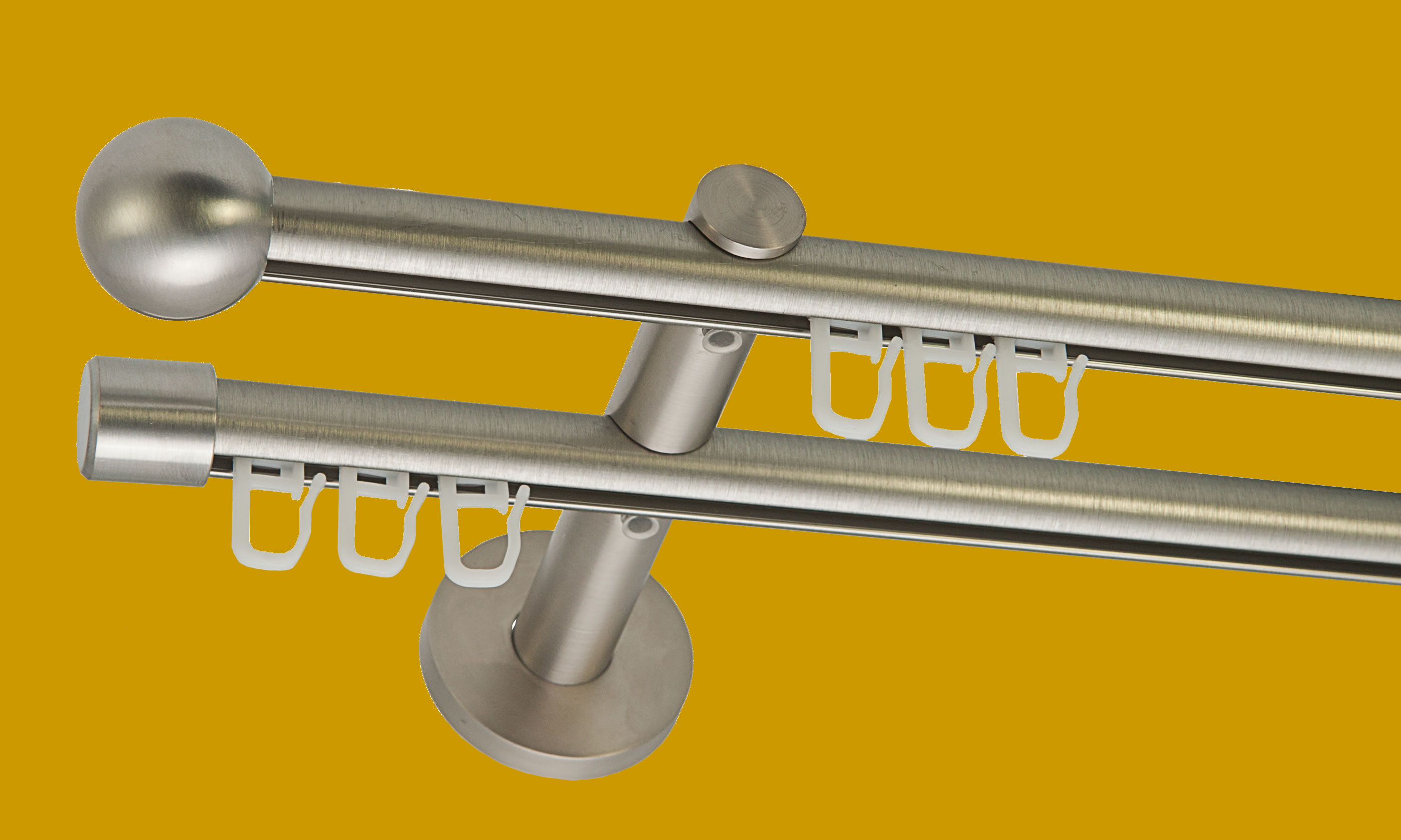 1011_0 Gardinenstange Innenlaufsystem 16mm Edelstahl Design Kugel