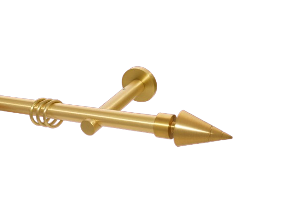 Gardinenstange Messing massiv matt 20 mm Modell Rillenkegel offen Gardinenstange Messing massiv matt 20 mm Modell Rillenkegel offen