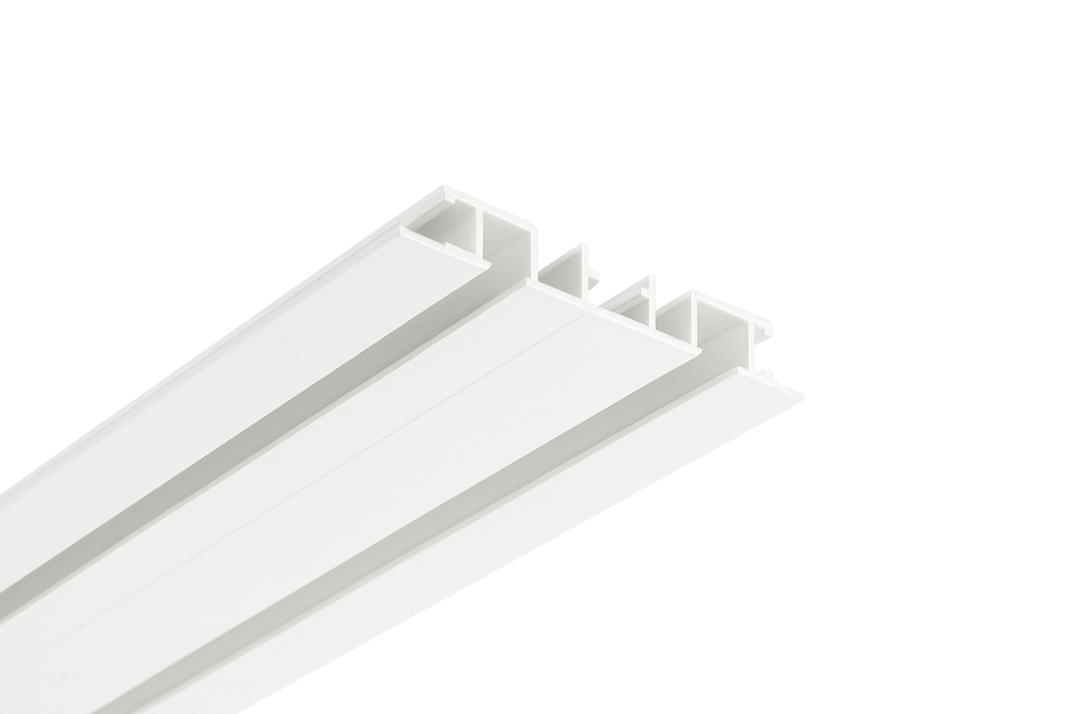 Einputzschiene Vorhangschiene Gardinenschiene 2-lauf weiß /silber 88mmx12mm