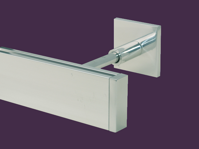 Gardinenstange eckig chrom Innenlauf 1lfg. Hochkant 50x18mm 