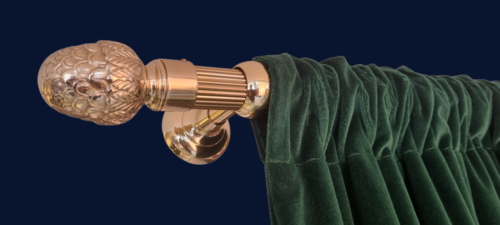 Gardinenstange Messing glanz 35 mm Rohr kanneliert