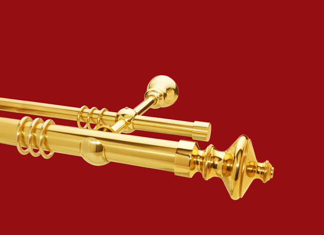 1295_0 Gardinenstange Messing 35-20 mm Modell Michael Rohr glatt