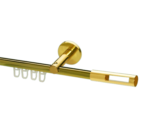 Gardinenstange Innenlauf Messing glanz Design 16mm Modell Lino Gardinenstange Innenlauf Messing glanz Design 16mm Modell Lino