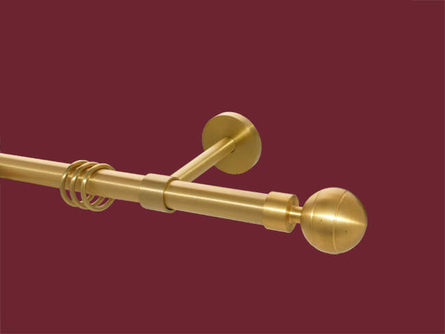 1729_0 Gardinenstange Messing massiv matt 20mm Modell Rillenkugel gesch