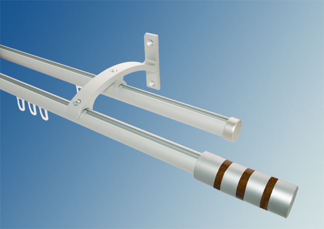 1591_0 Gardinenstange Aluminium Silber Zylinder 2lfg