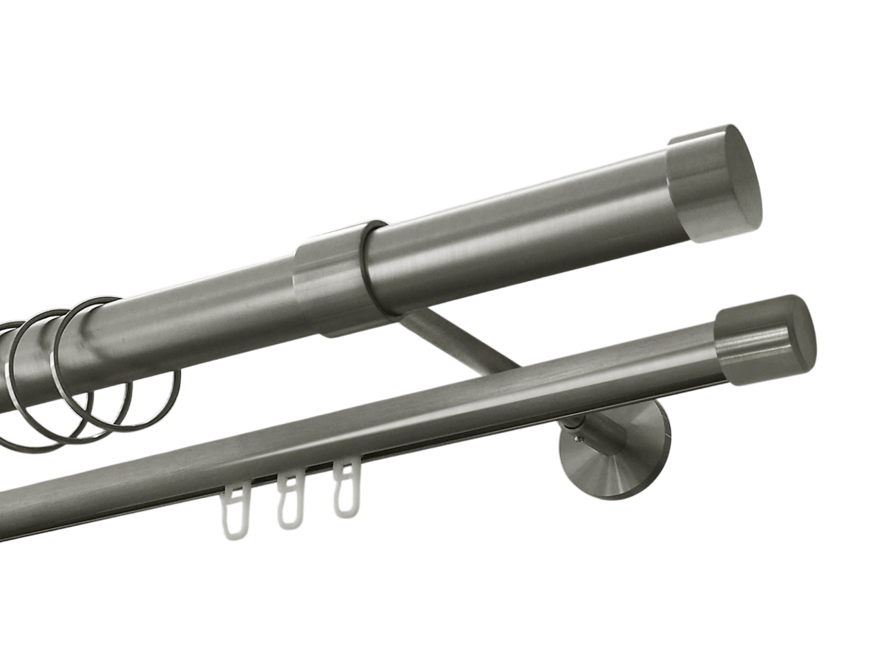 Gardinenstange Edelstahl Rundrohr-Innenlauf 28-20mm Modell Kappe Gardinenstange Edelstahl Rundrohr-Innenlauf 28-20mm Modell Kappe