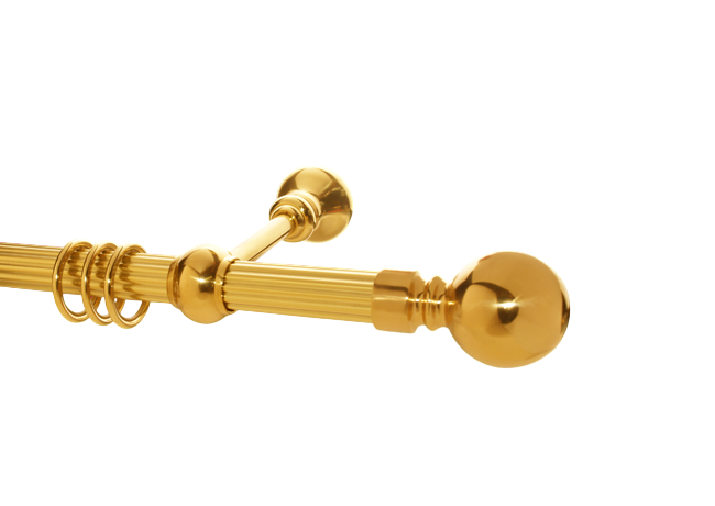Gardinenstange Messing 28 mm Modell Ferdinand III kanneliert