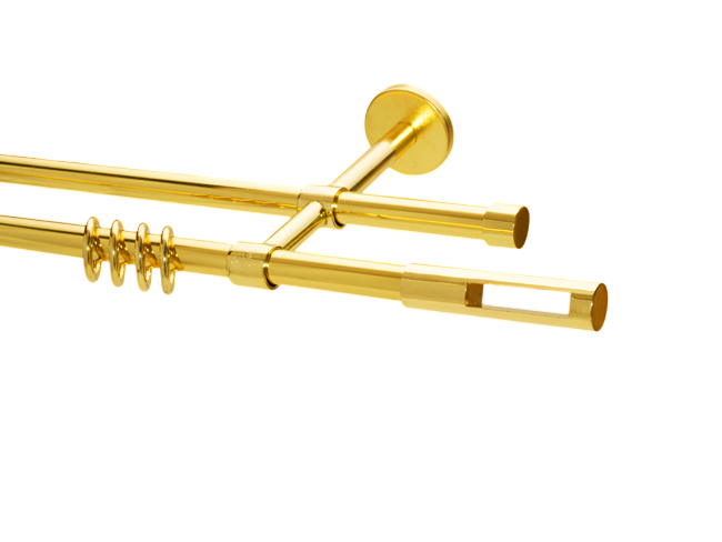 Gardinenstange Messing glanz Design 16mm Modell Lino