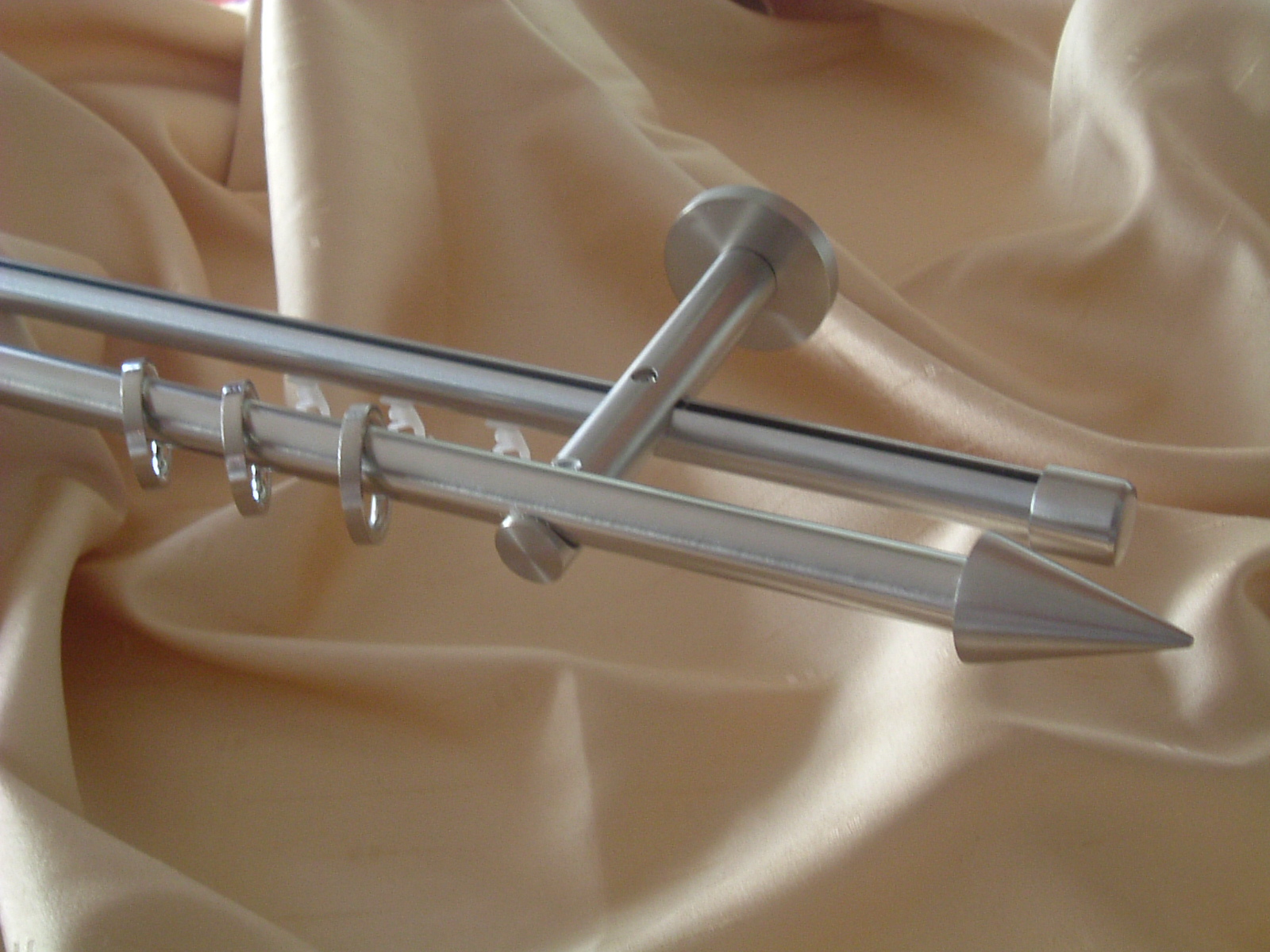 380_0 Gardinenstange Rundrohr/Innenlaufsystem 16mm Edelstahl Design Pa