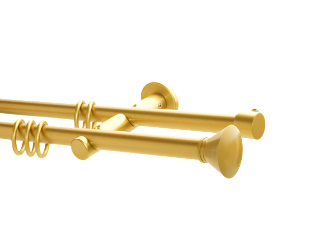 Gardinenstange doppell. Messing matt Design. 16 mm Barcelona Gardinenstange doppell. Messing matt Design. 16 mm Barcelona