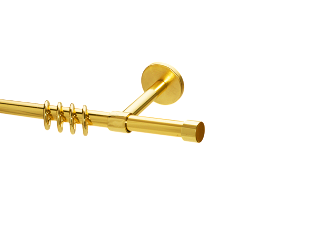 Gardinenstange Messing glanz Design 16mm Modell Kappe Gardinenstange Messing glanz Design 16mm Modell Kappe
