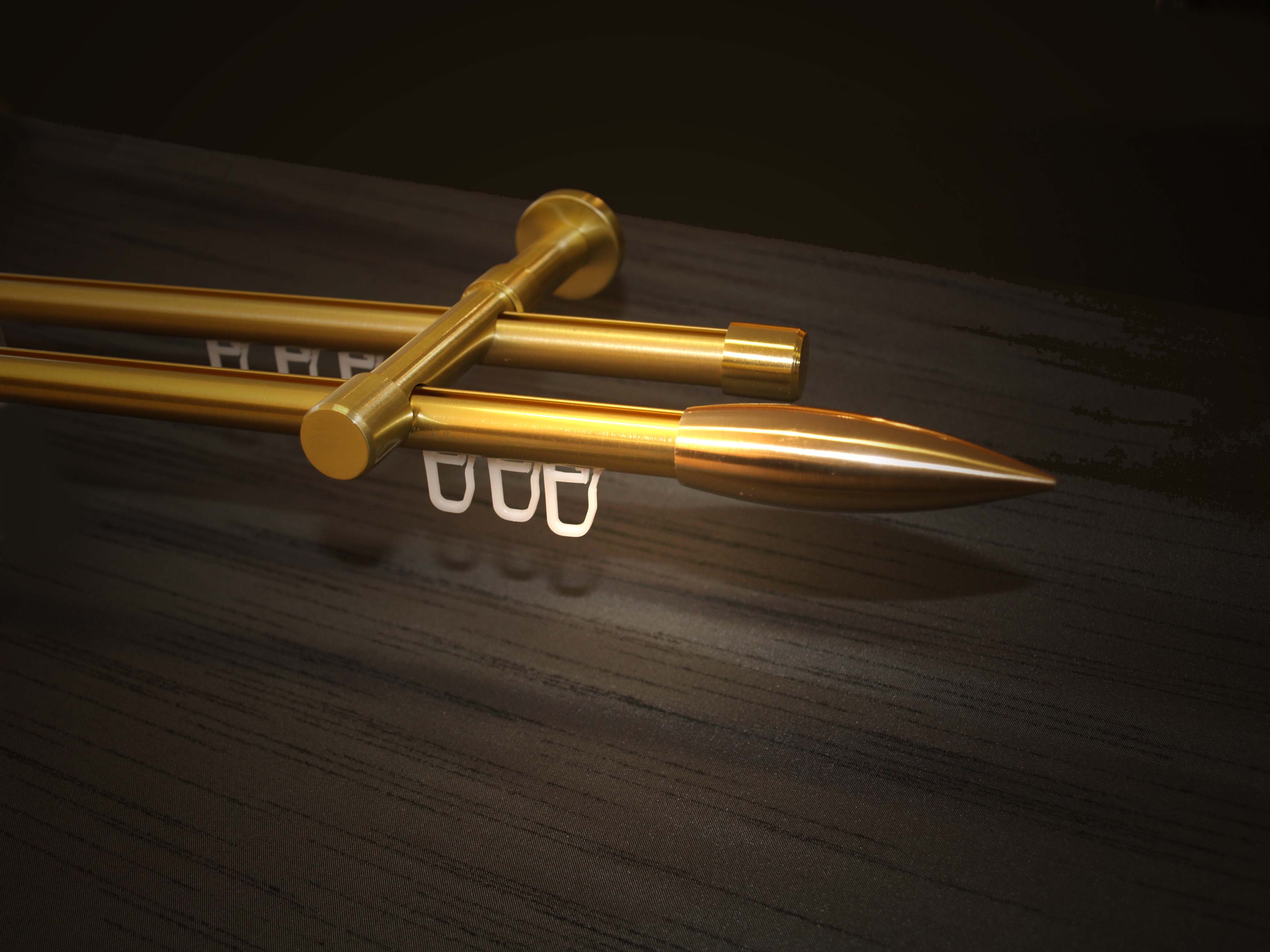 244_0 Gardinenstange Innenlauf Messing geb. 16mm Modell Flamme