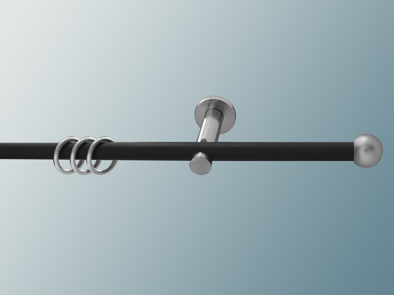 2630_0 Gardinenstange Nickel schwarz/Edelstahloptik 16 mm Modell Bologn