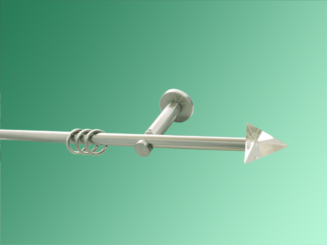 1960_0 Gardinenstange Nickel gebürstet 12mm Malta 1 läufig geschl.