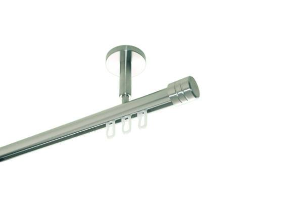 Gardinenstange Decke Edelstahl Innenlauf 20mm Rillenkappe 1lfg