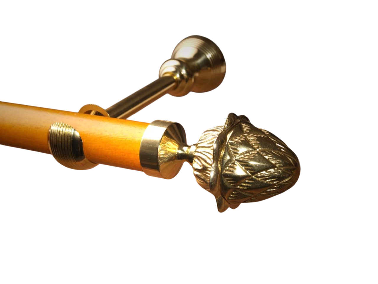 Gardinenstange Messing Holz 35 mm Ø Auguste