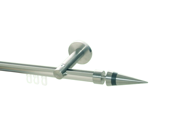 Gardinenstange Edelstahl Innenlauf 20mm Kegel schwarz einl.