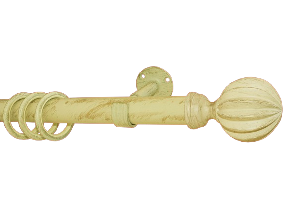 Gardinenstange Eisen weiß-gold 30mm Carlos