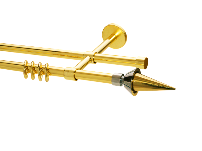Gardinenstange Messing glanz Design 16mm Modell Forte Gardinenstange Messing glanz Design 16mm Modell Forte