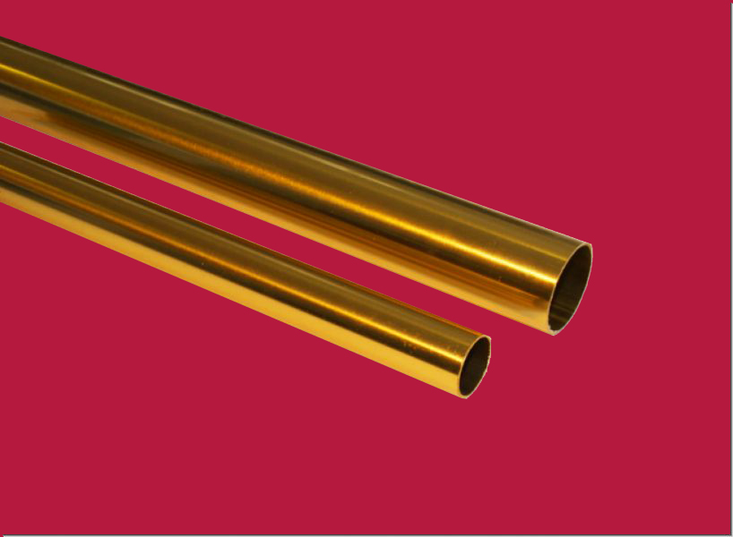 Rohr für Gardinenstangen rein Messing glatt 28 mm Ø