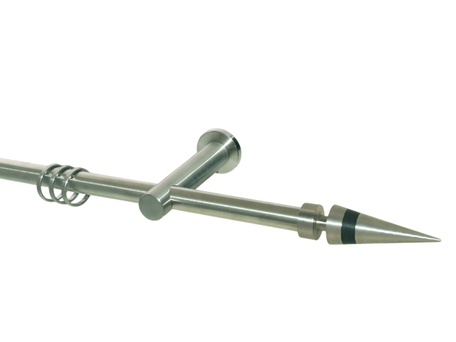 Gardinenstange Edelstahl Rundrohr 16mm Kegel schwarz Träger gesc Gardinenstange Edelstahl Rundrohr 16mm Kegel schwarz Träger gesc