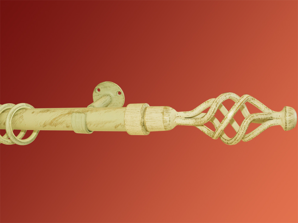Gardinenstange 30mm Eisen weiß-gold Rodrige Auflageträger