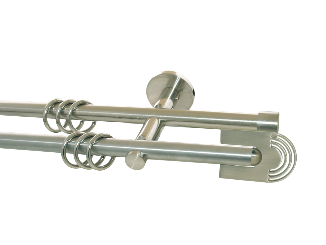 Gardinenstange doppell. Nickel geb. 16 mm Mintaka Gardinenstange doppell. Nickel geb. 16 mm Mintaka