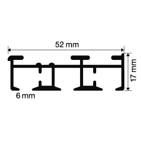 Flächenvorhangschiene 3-läufig Modell 3000 Skizze 