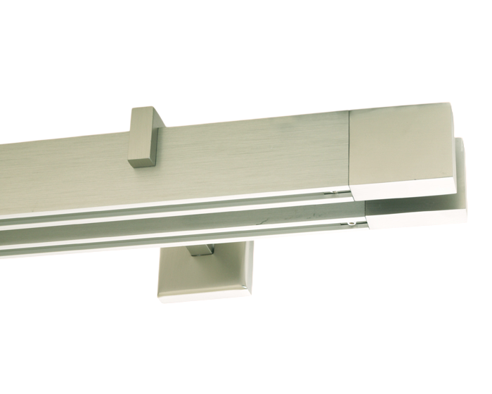 Gardinenstange eckig Tereza Aluminium Edelstahldesign Innenlauf