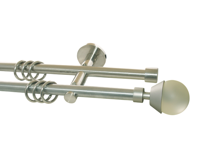 Gardinenstange doppell. Nickel geb. 16 mm Hydrae Gardinenstange doppell. Nickel geb. 16 mm Hydrae