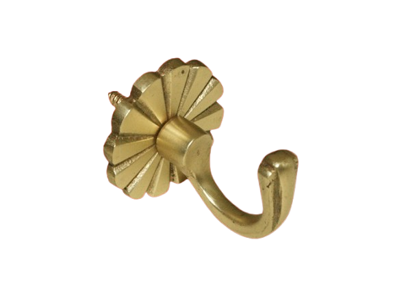 Raffhaken Messing glanz Blume Raffhaken Messing glanz Blume